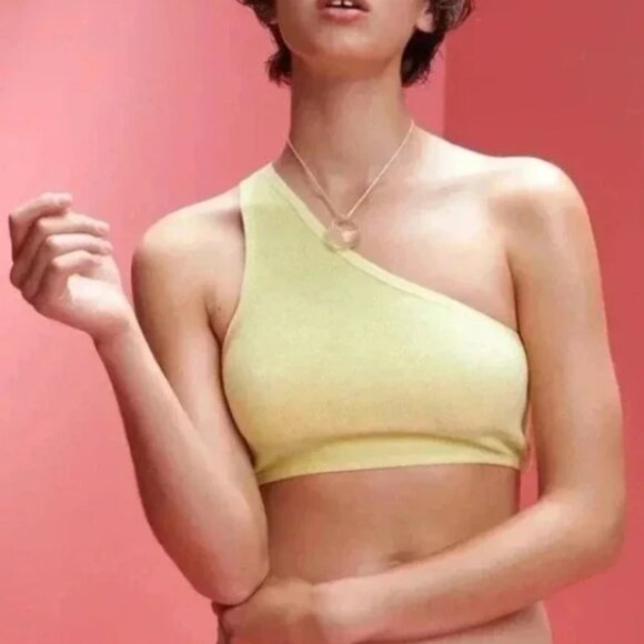ZARA | Terrycloth One Shoulder Crop Tank Top | Sz. M - Picture 1 of 8